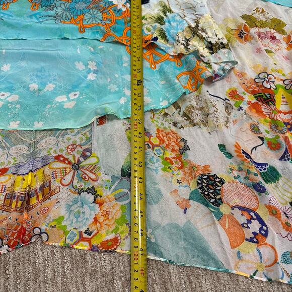 ❌SOLD❌ $849 Camilla 100% silk Retro’s Rainbow Long Sheer Overlay Dress coverup - Picture 11 of 16